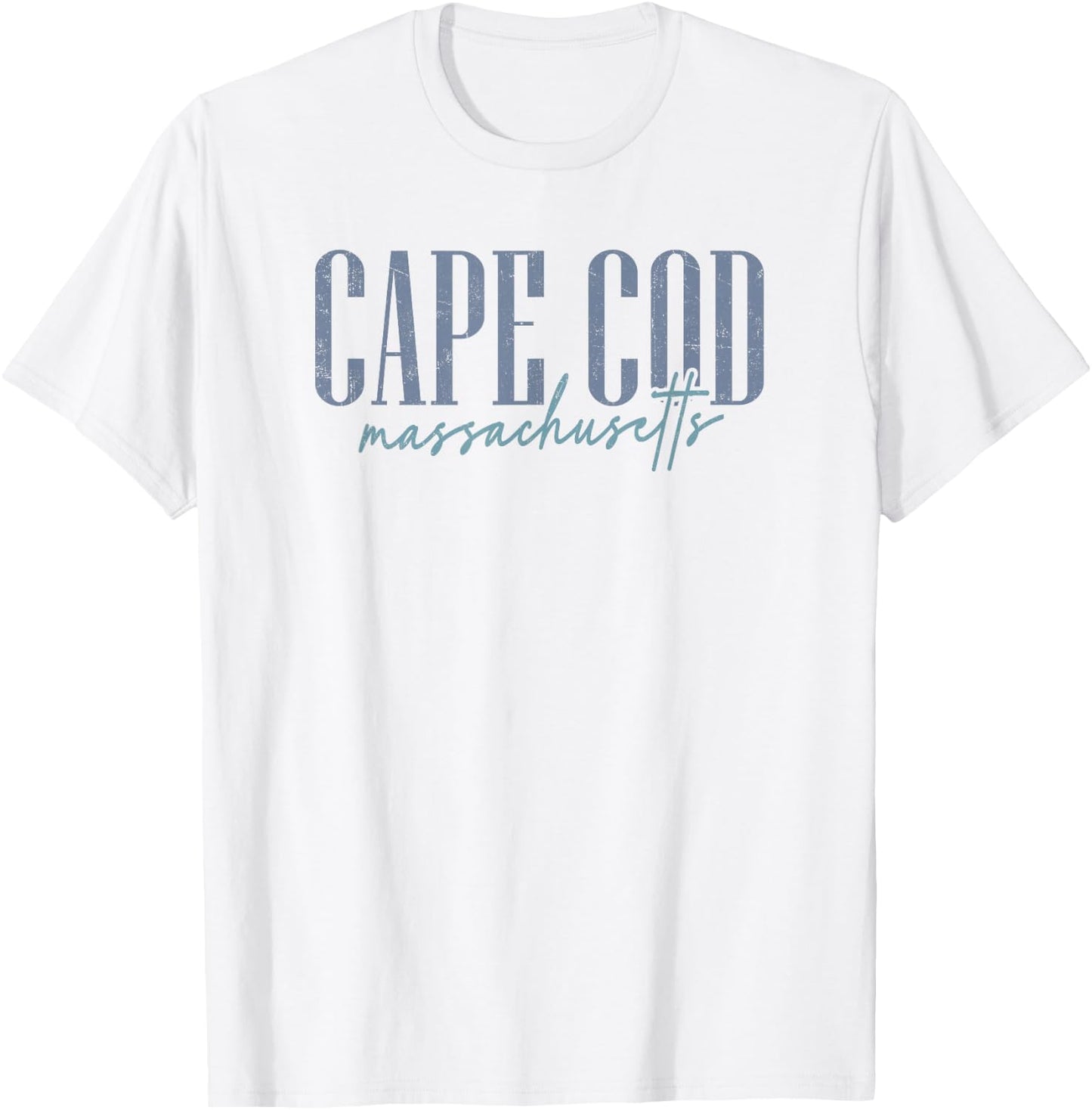 Vintage Cape Cod Massachusetts Retro Throwback Script T-Shirt - T-Shirt | White
