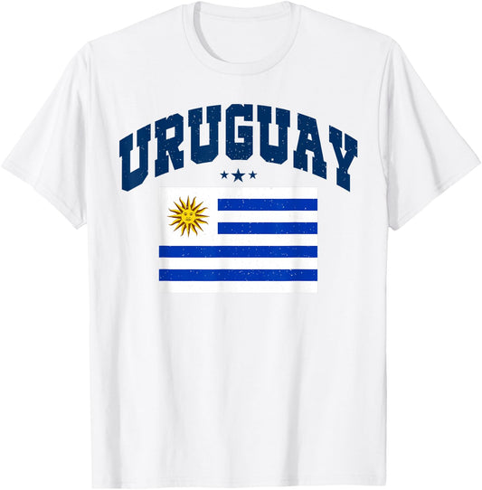 Vintage Uruguay Patriotic Throwback Athletic T-Shirt - T-Shirt | White