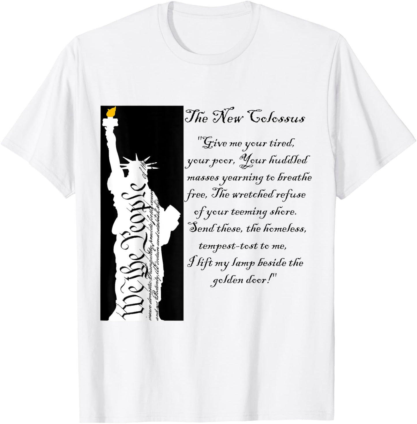 Statue of Liberty - immigrants melting pot refugees love T-Shirt - T-Shirt | White