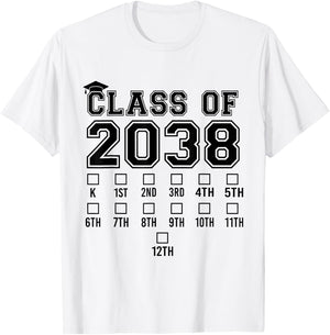 Class Of 2038 Grow With Me Graduation First Day of School T-Shirt - T-Shirt | White
