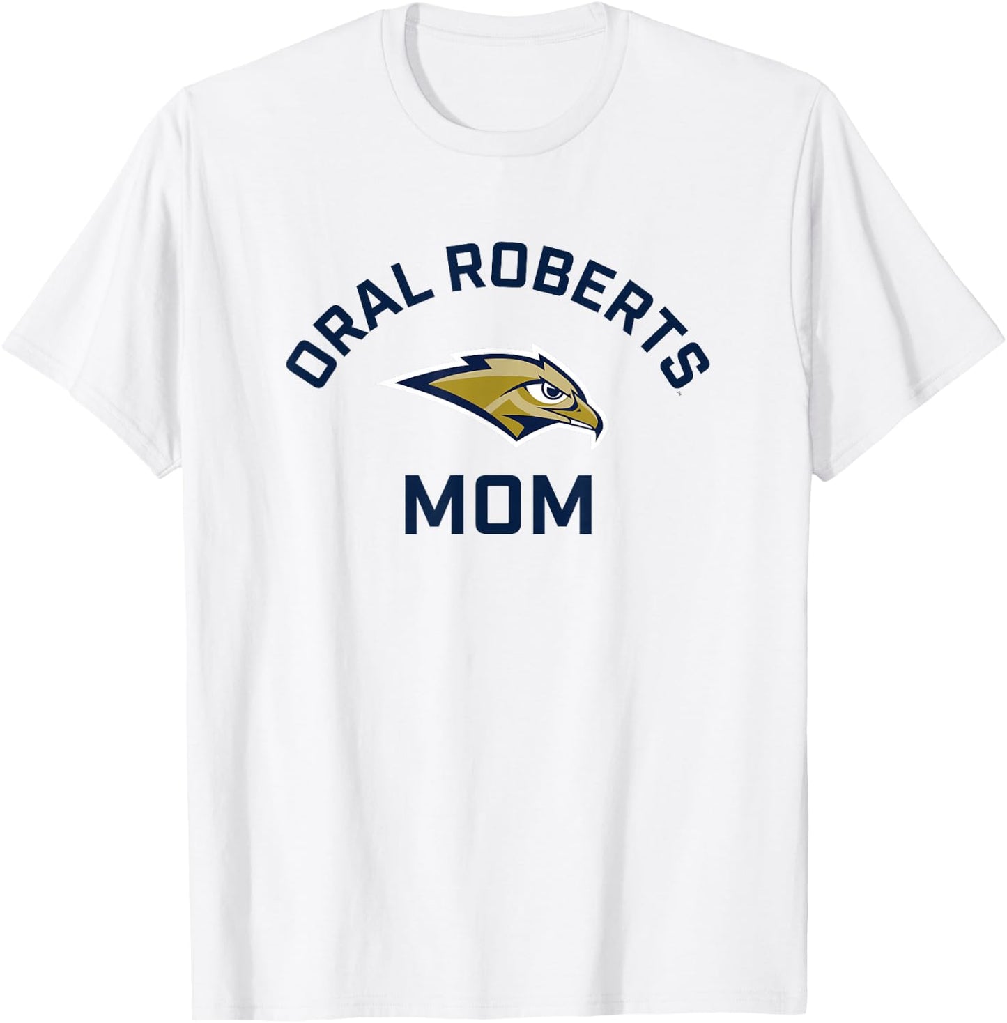 Oral Roberts University ORU Golden Eagles Arched Mom T-Shirt - T-Shirt | White