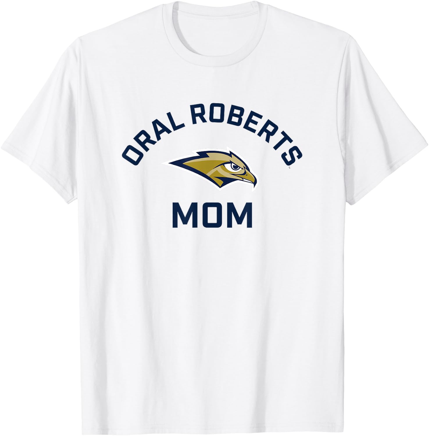 Oral Roberts University ORU Golden Eagles Arched Mom T-Shirt - T-Shirt | White
