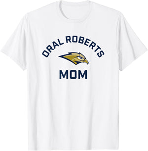 Oral Roberts University ORU Golden Eagles Arched Mom T-Shirt - T-Shirt | White