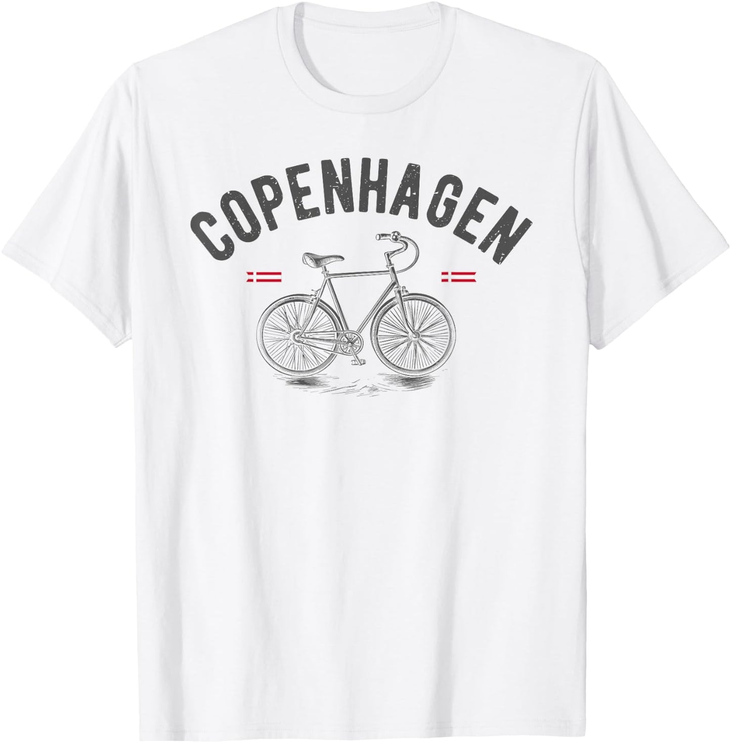 Vintage Bicycle Copenhagen Denmark | Bike Lover T-Shirt - T-Shirt | White
