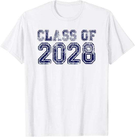 Class of 2028 Grow with Me Future Graduation Year T-Shirt - T-Shirt | White