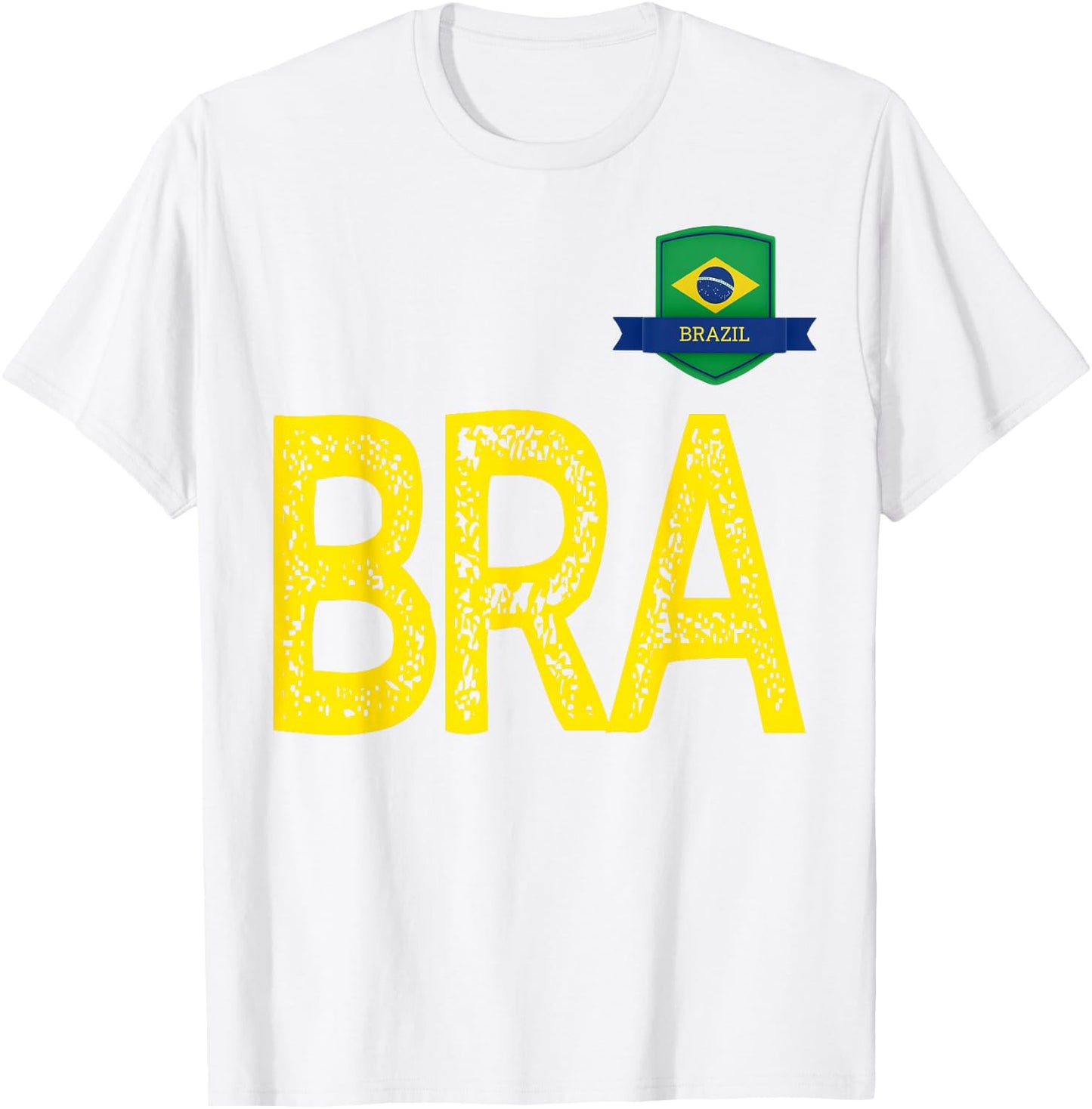 Brazil Human Flag Letter B and Letter R and A Brazil T-Shirt - T-Shirt | White