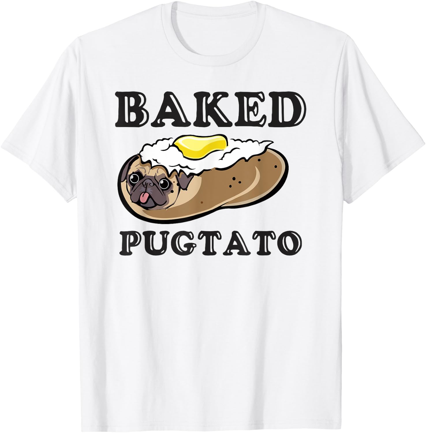 Pugtato, Funny Dog Lovers, Ladies Man Dog, I Love My Pug T-Shirt - T-Shirt | White