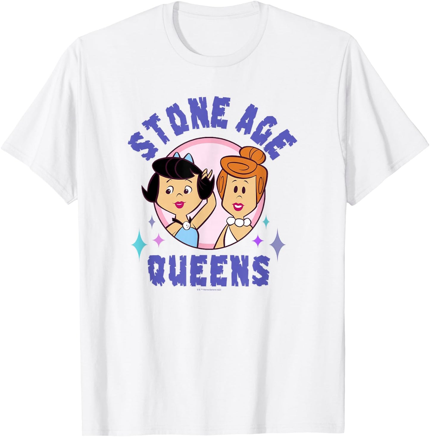 The Flintstones Wilma & Betty Stone Age Queens Retro Cartoon T-Shirt - T-Shirt | White