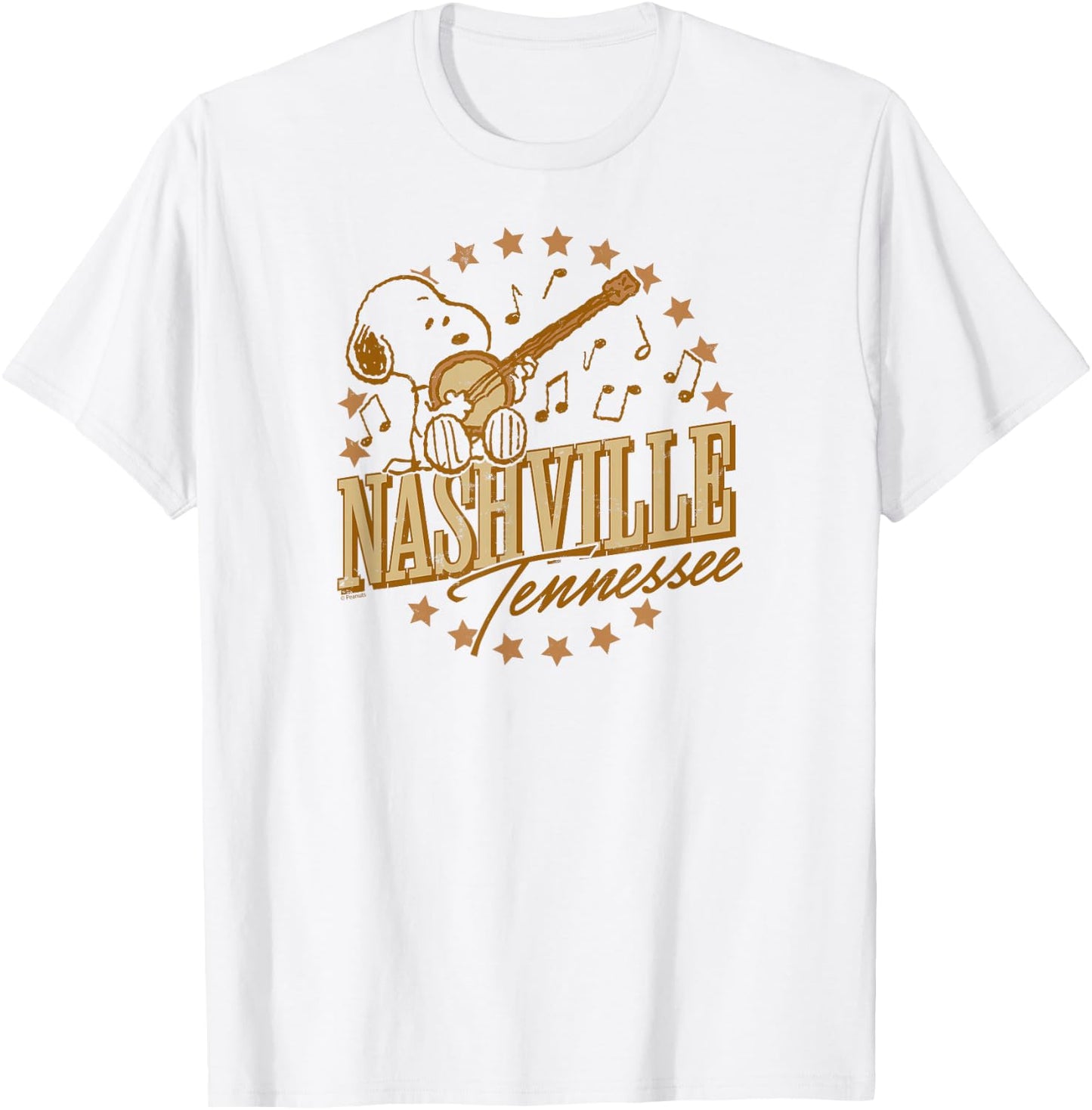 Peanuts - Snoopy Nashville Tennessee Music Stars White T-Shirt - T-Shirt | White