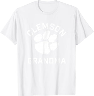 Clemson University Tigers Arched Grandma T-Shirt - T-Shirt | White