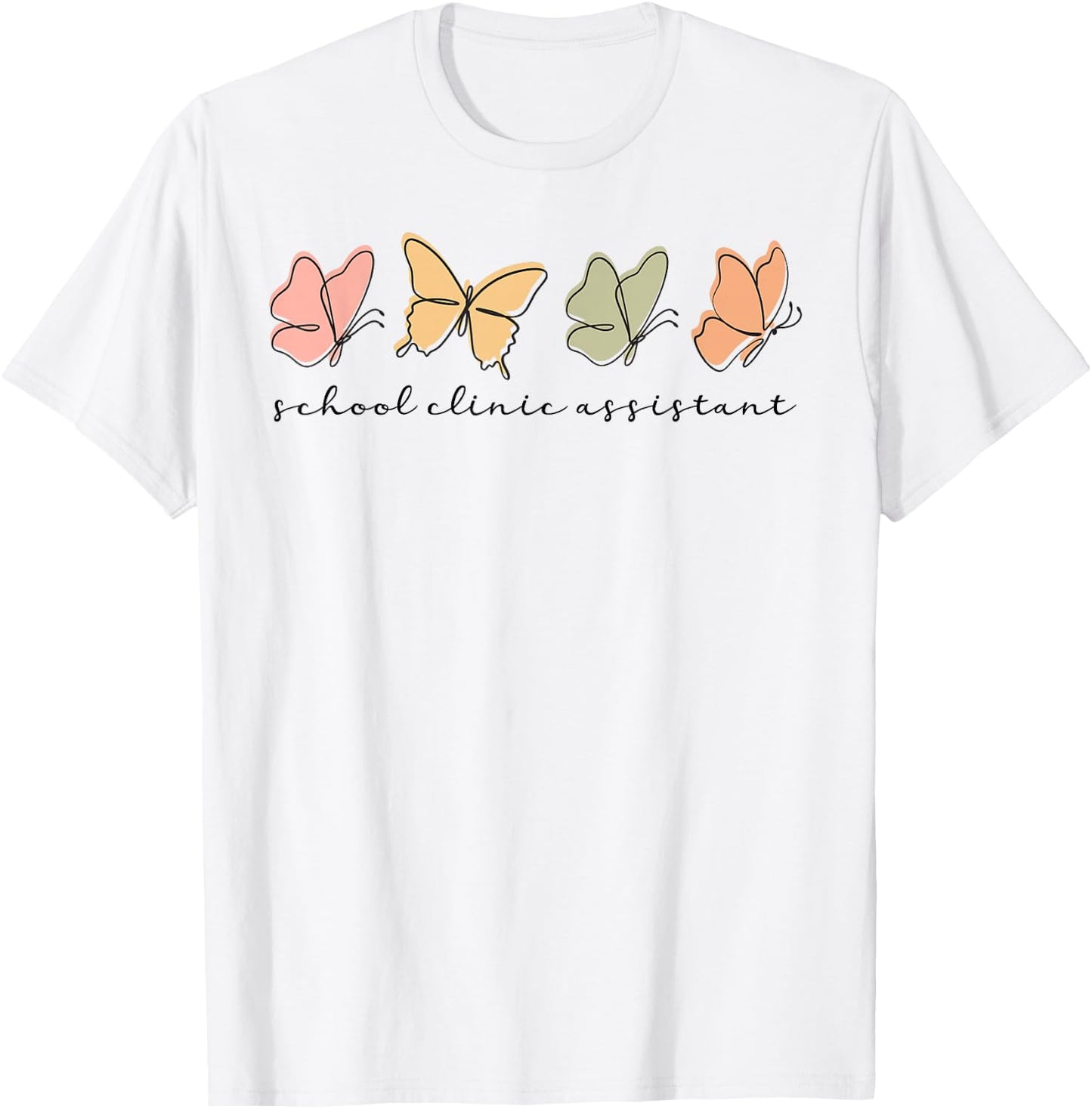 school clinic Assistant Women Cute Squad Butterfly T-Shirt - T-Shirt | White