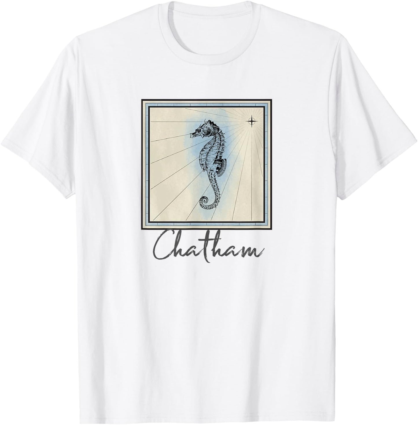 Chatham Massachusetts Seahorse Marine Life Coastal T-Shirt - T-Shirt | White