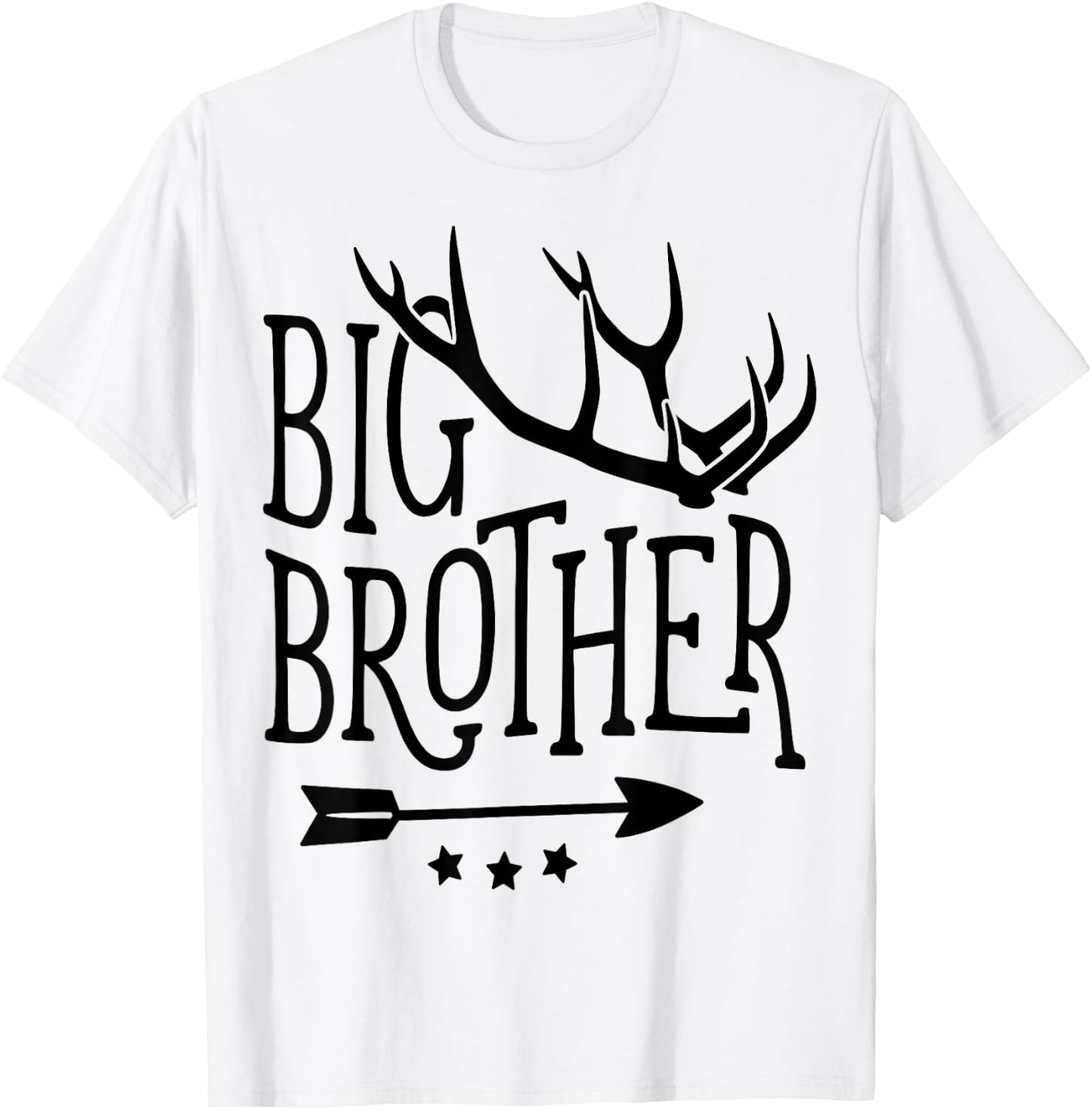 Big Brother Shirt Tribal Arrow Deer Antlers Kids Son Boys T-Shirt - T-Shirt | White
