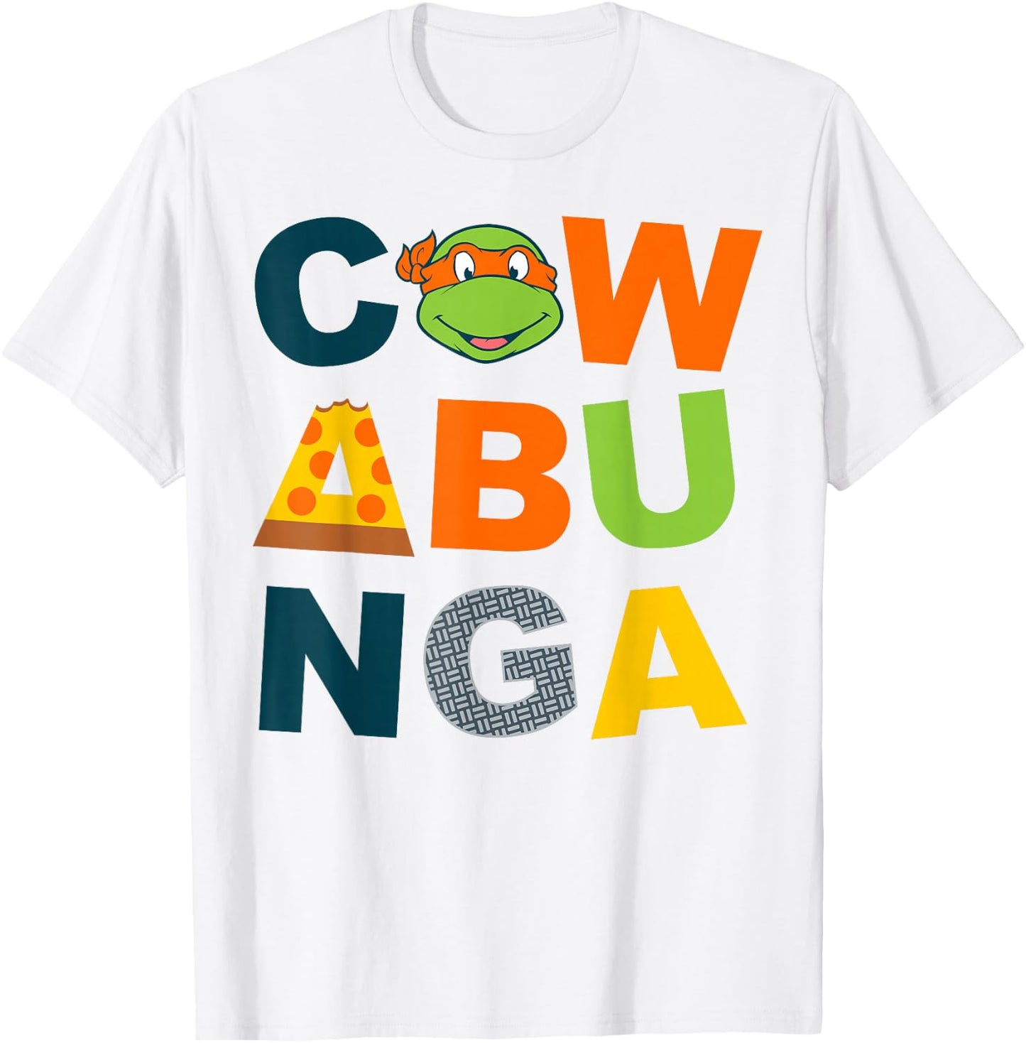 Teenage Mutant Ninja Turtles Cowabunga Large Lettered T-Shirt - T-Shirt | White