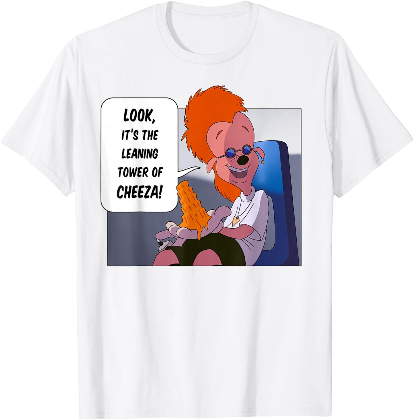 Disney A Goofy Movie The Leaning Tower of Cheeza Small T-Shirt - T-Shirt | White