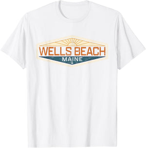 Wells Beach Maine T-Shirt - T-Shirt | White