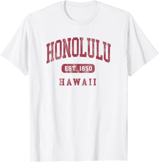 Honolulu Hawaii Souvenir Vintage Est 1850 T-Shirt - T-Shirt | White