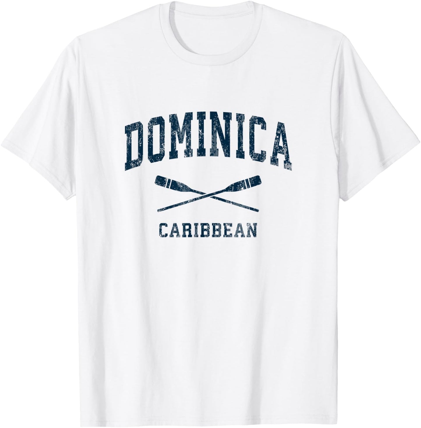 Dominica Vintage Nautical Paddles Sports Oars T-Shirt - T-Shirt | White
