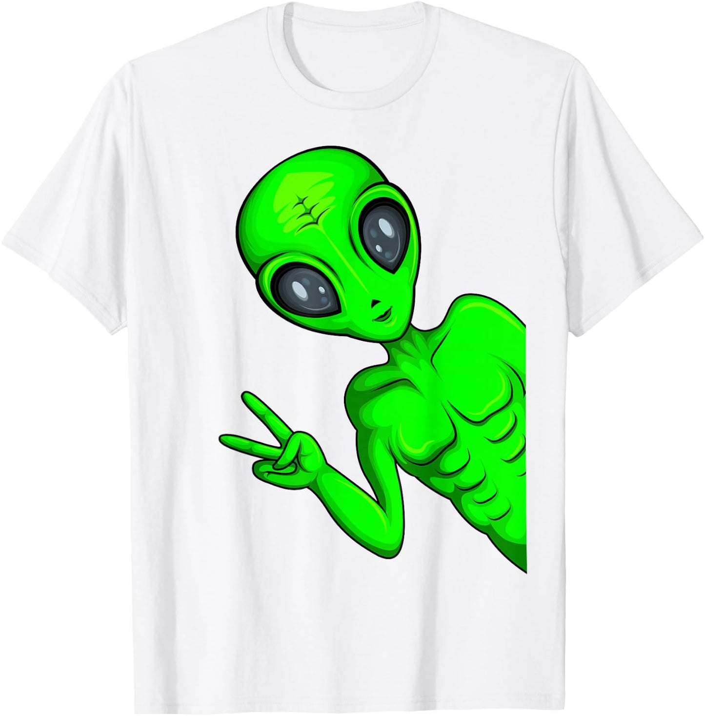 Green Alien Ufo Boys Kids Women Men T-Shirt - T-Shirt | White