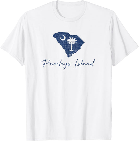 Vintage Pawleys Island South Carolina Retro Preppy Throwback T-Shirt - T-Shirt | White
