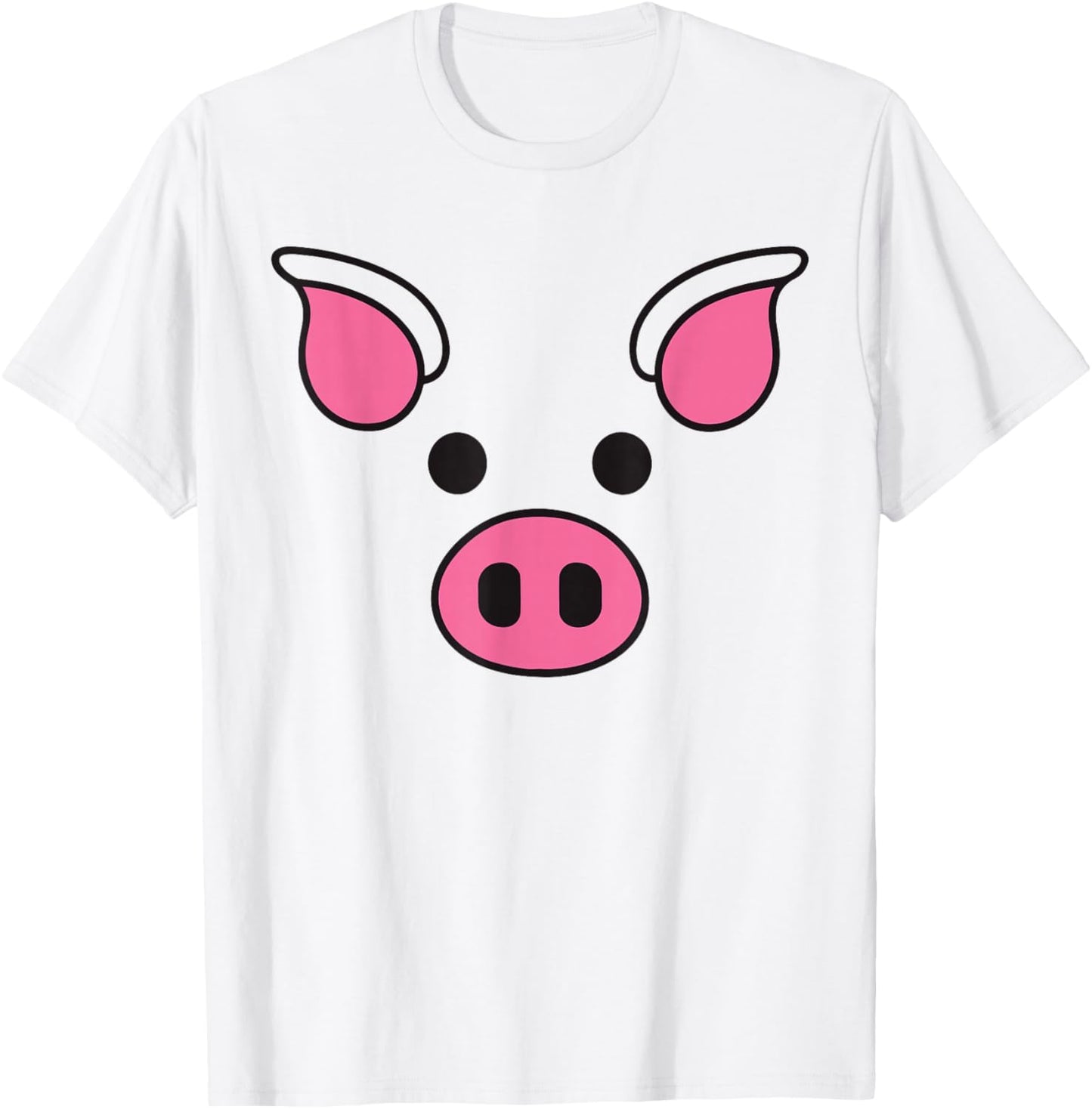 Pig Face Shirt Adult Kids Men Women Pig Face Costume T-Shirt - T-Shirt | White