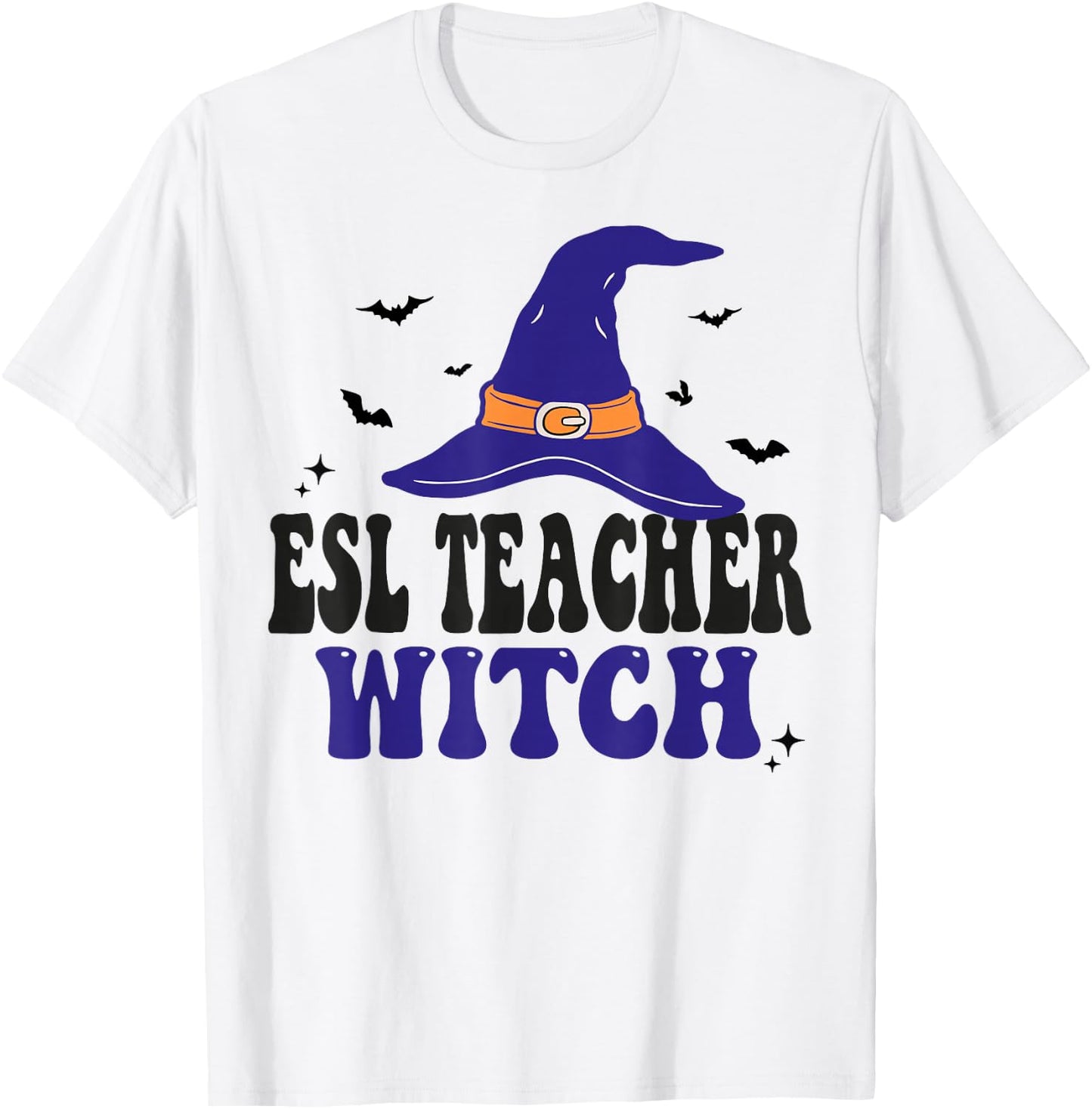 ESL Teacher Witch Funny Halloween Matching Group Costume T-Shirt - T-Shirt | White