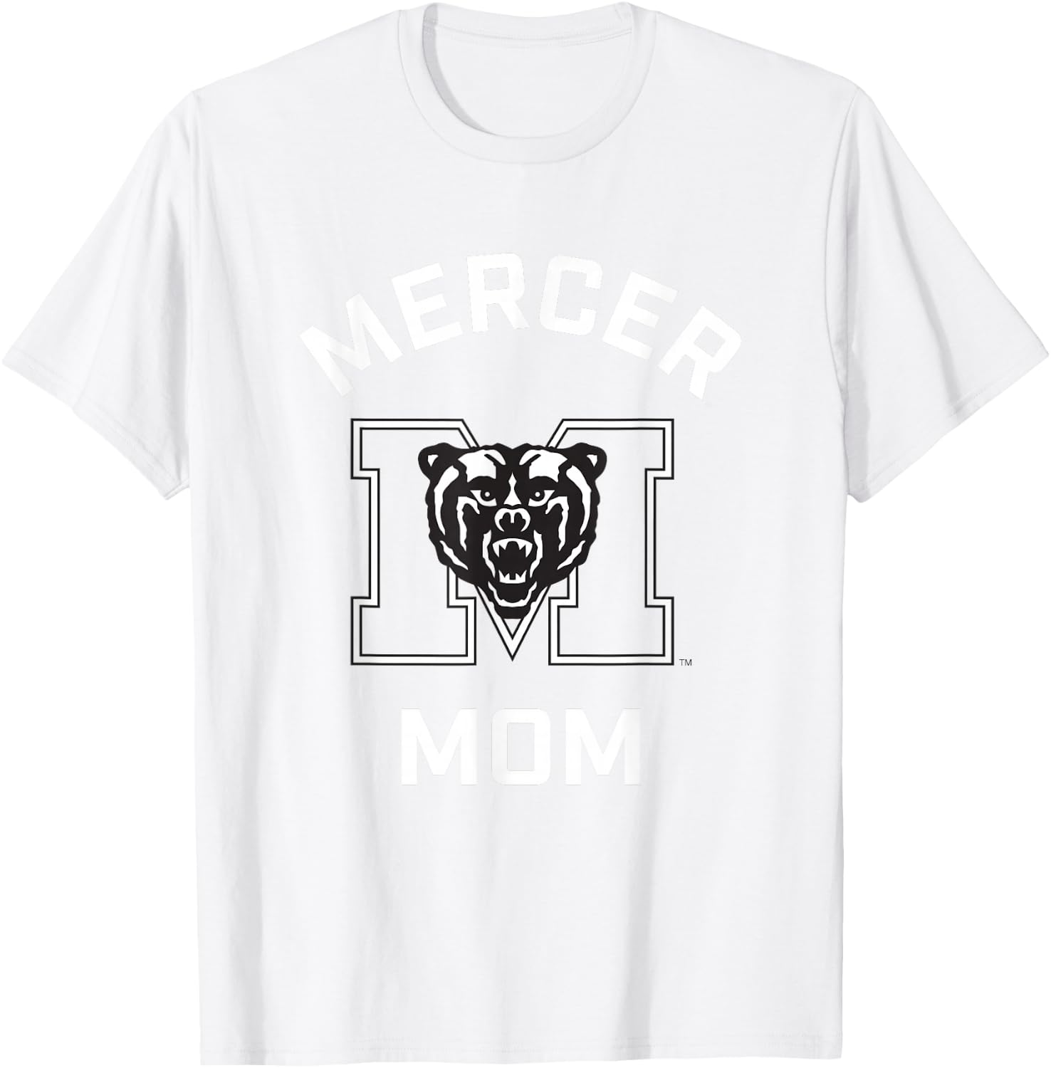 Mercer University Bears Arched Mom T-Shirt - T-Shirt | White