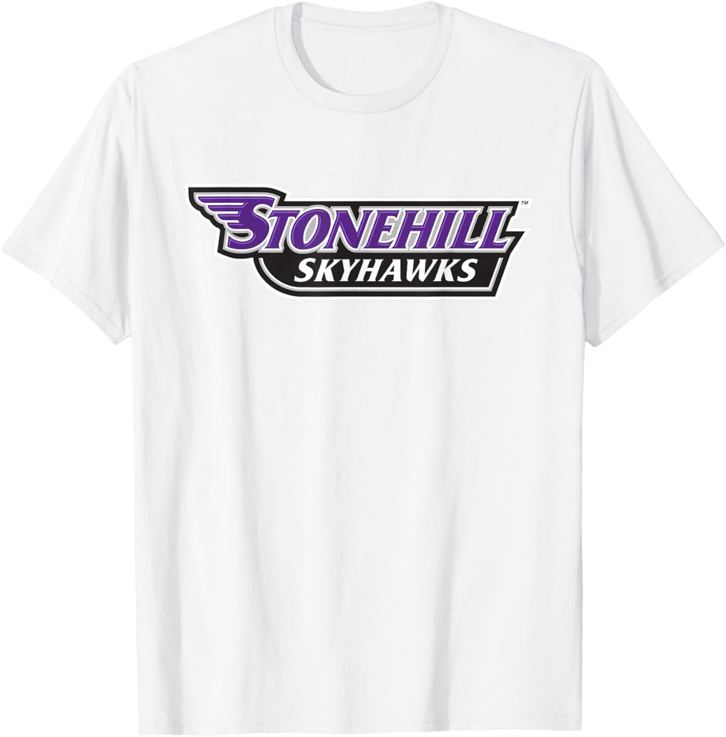 Stonehill College Skyhawks Text Logo T-Shirt - T-Shirt | White