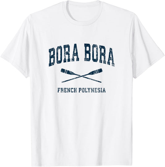 Bora Bora Vintage Nautical Paddles Sports Oars T-Shirt - T-Shirt | White
