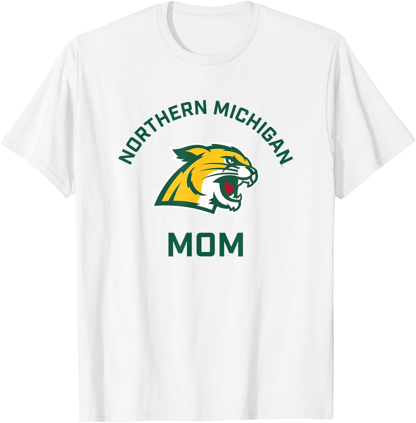 Northern Michigan University NMU Wildcats Arched Mom T-Shirt - T-Shirt | White