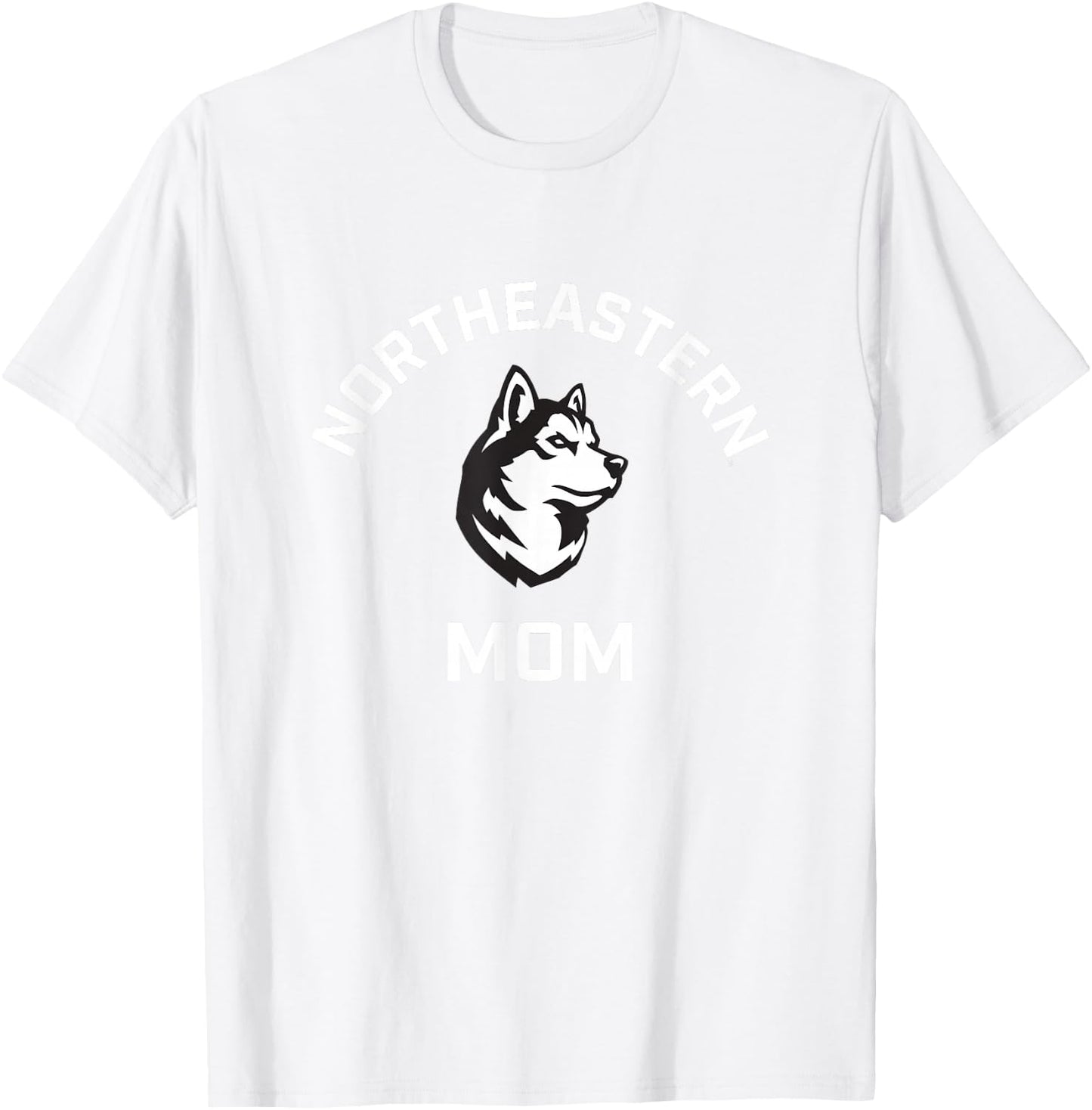Campus Lab Northeastern University NEU Huskies Arched Mom , Small, Red T-Shirt - T-Shirt | White