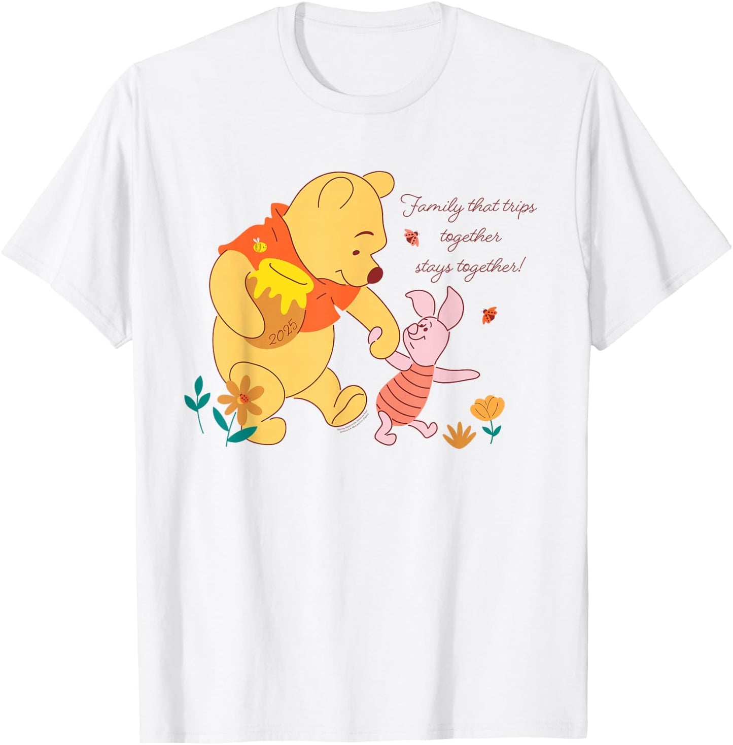 Disney Winnie The Pooh & Piglet Family Trip Vacation 2025 T-Shirt - T-Shirt | White