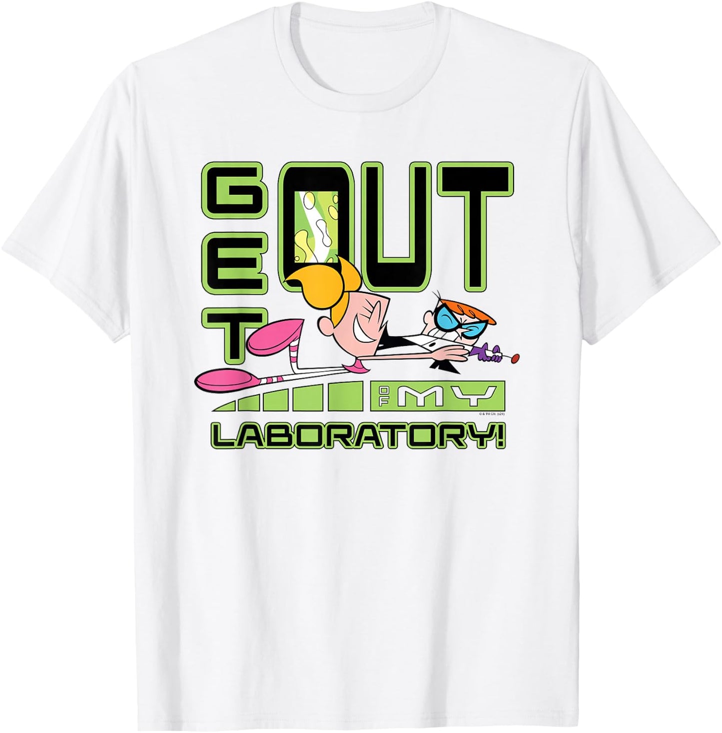 Dexter's Laboratory DeeDee Get Out of My Laboratory Cartoon T-Shirt - T-Shirt | White
