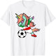 Funny Dabbing Unicorn Iran Football Team Iranian Flag Pride T-Shirt - T-Shirt | White