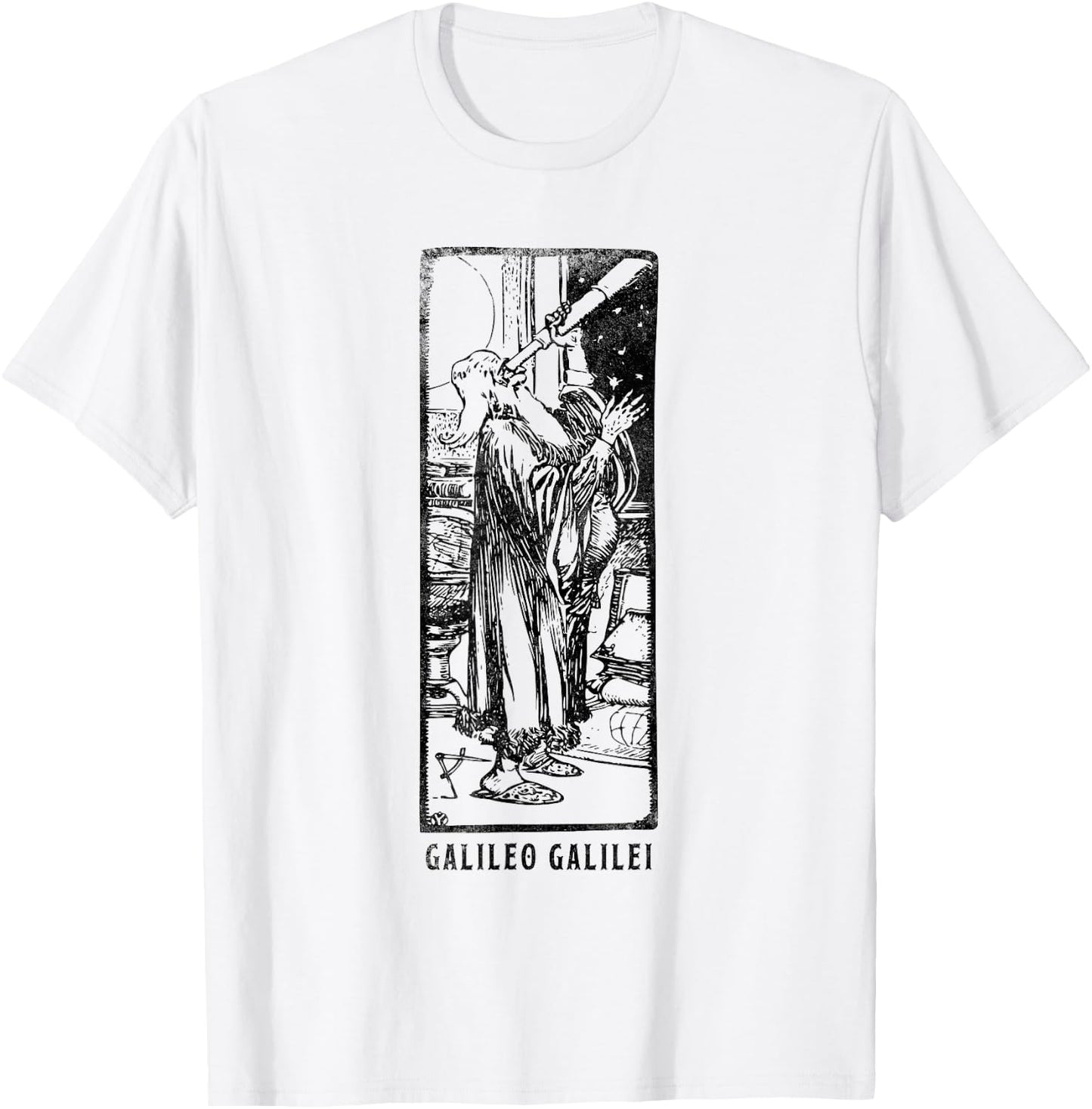 Galileo Galilei Shirt Vintage Cosmos Observer Physics Lover T-Shirt - T-Shirt | White