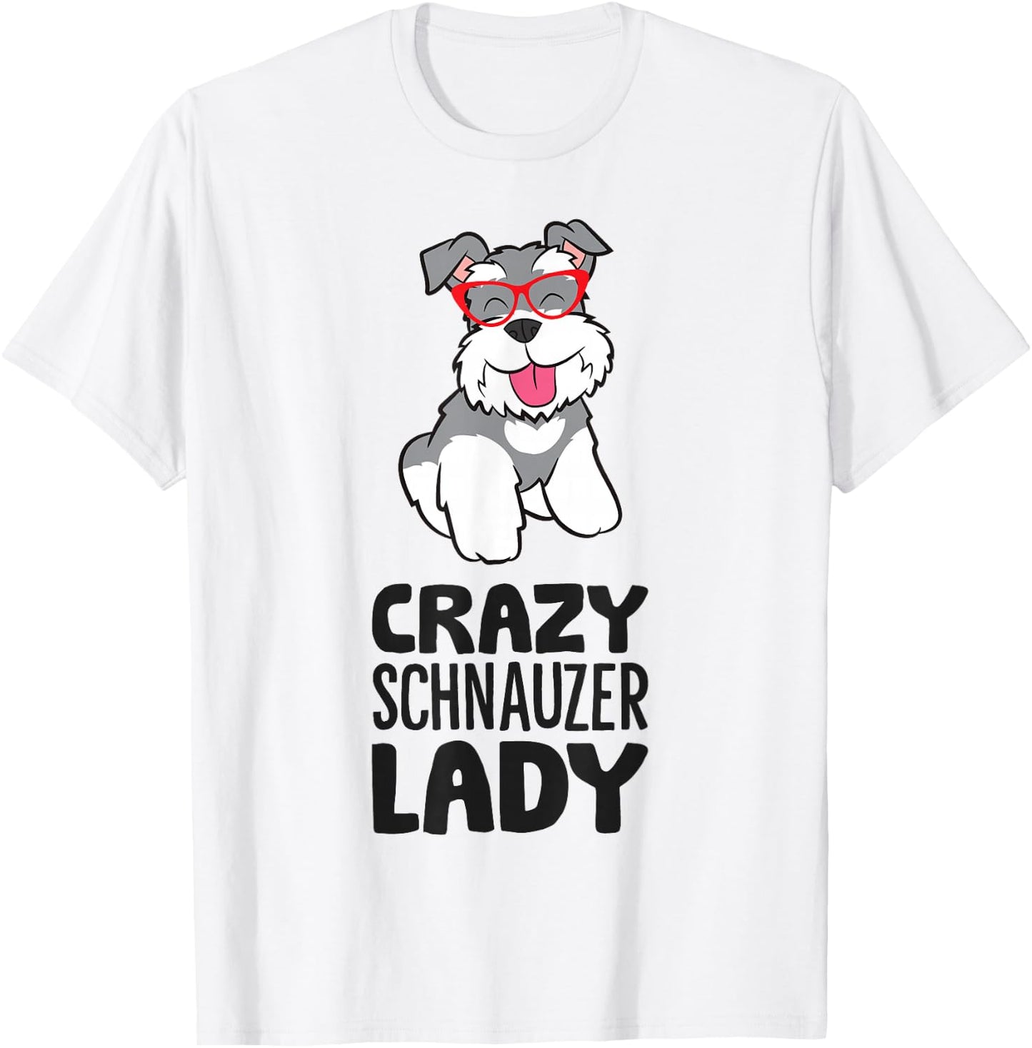Crazy Schnauzer Lady Women Schnauzer Dog T-Shirt - T-Shirt | White