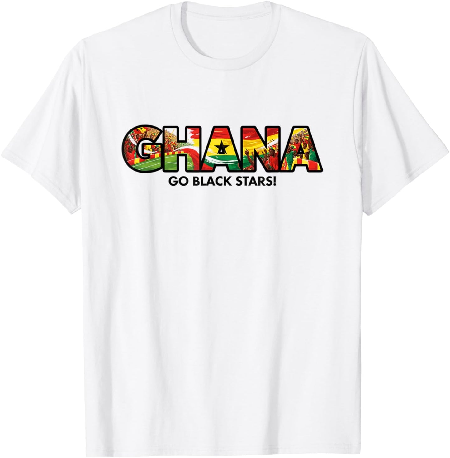 Soccer Fan Shirt 2026 Ghana Go Black Stars Supporters T-Shirt - T-Shirt | White