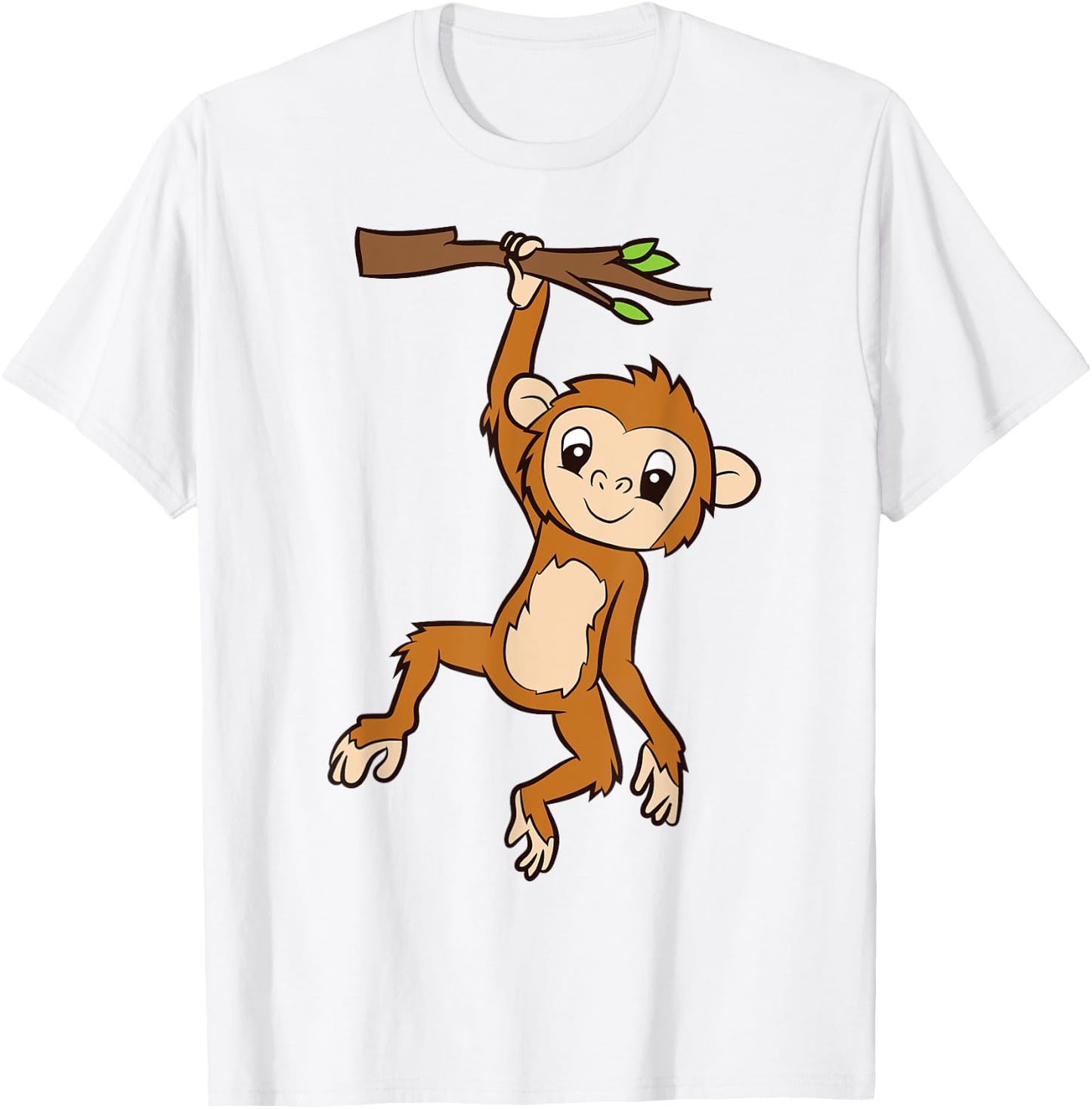 Monkey Hanging On Branch Ape Monkey T-Shirt - T-Shirt | White