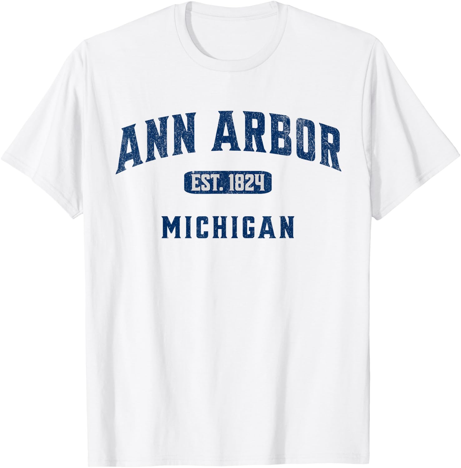 USA City Visit Ann Arbor Michigan Vintage Athletic Souvenir T-Shirt - T-Shirt | White