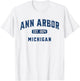 USA City Visit Ann Arbor Michigan Vintage Athletic Souvenir T-Shirt - T-Shirt | White