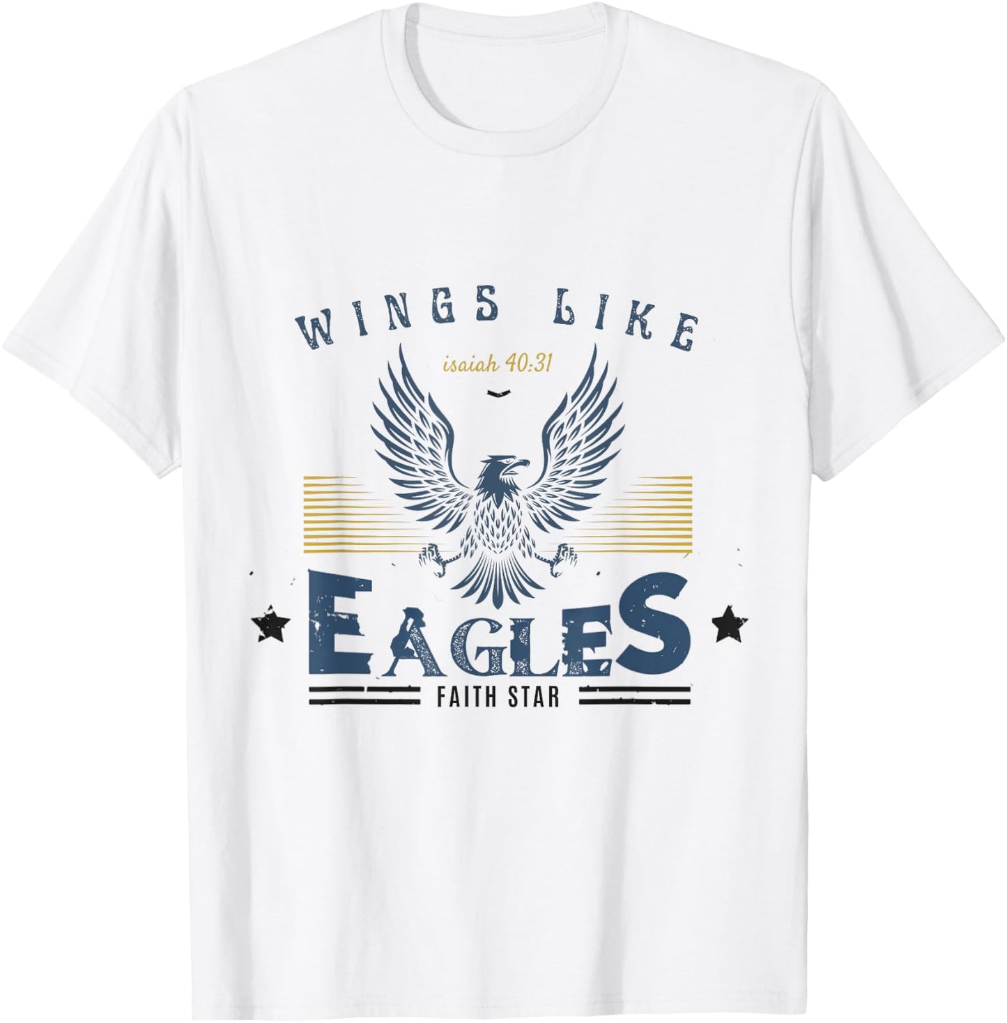 Faith Star - "Wings Like Eagles " vintage T-Shirt - T-Shirt | White