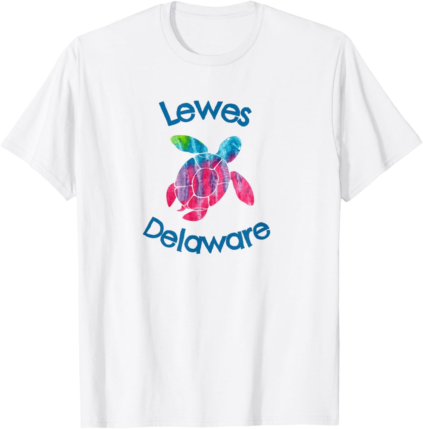 Lewes Delaware Beach Rustic Watercolor Loggerhead Turtle T-Shirt - T-Shirt | White