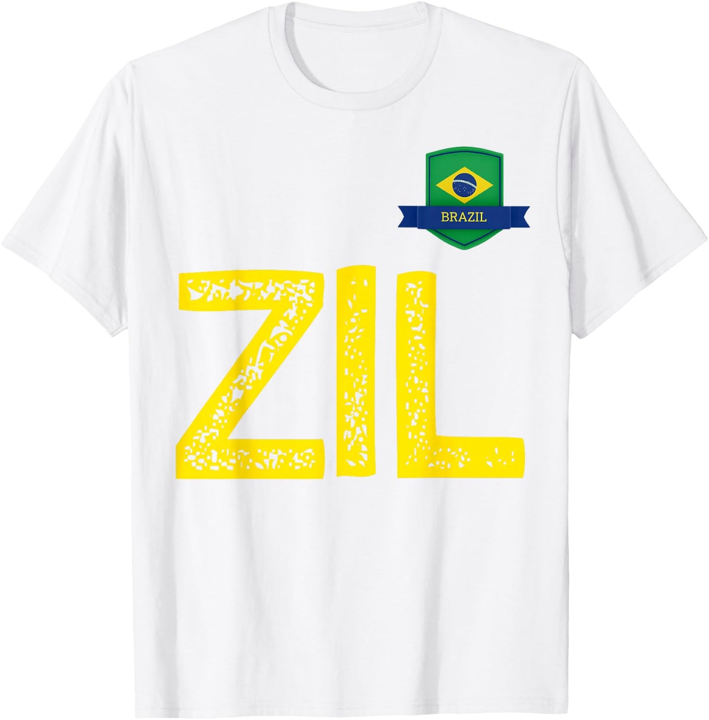Brazil Human Flag Letter Z and Letter I and L Brazil T-Shirt - T-Shirt | White