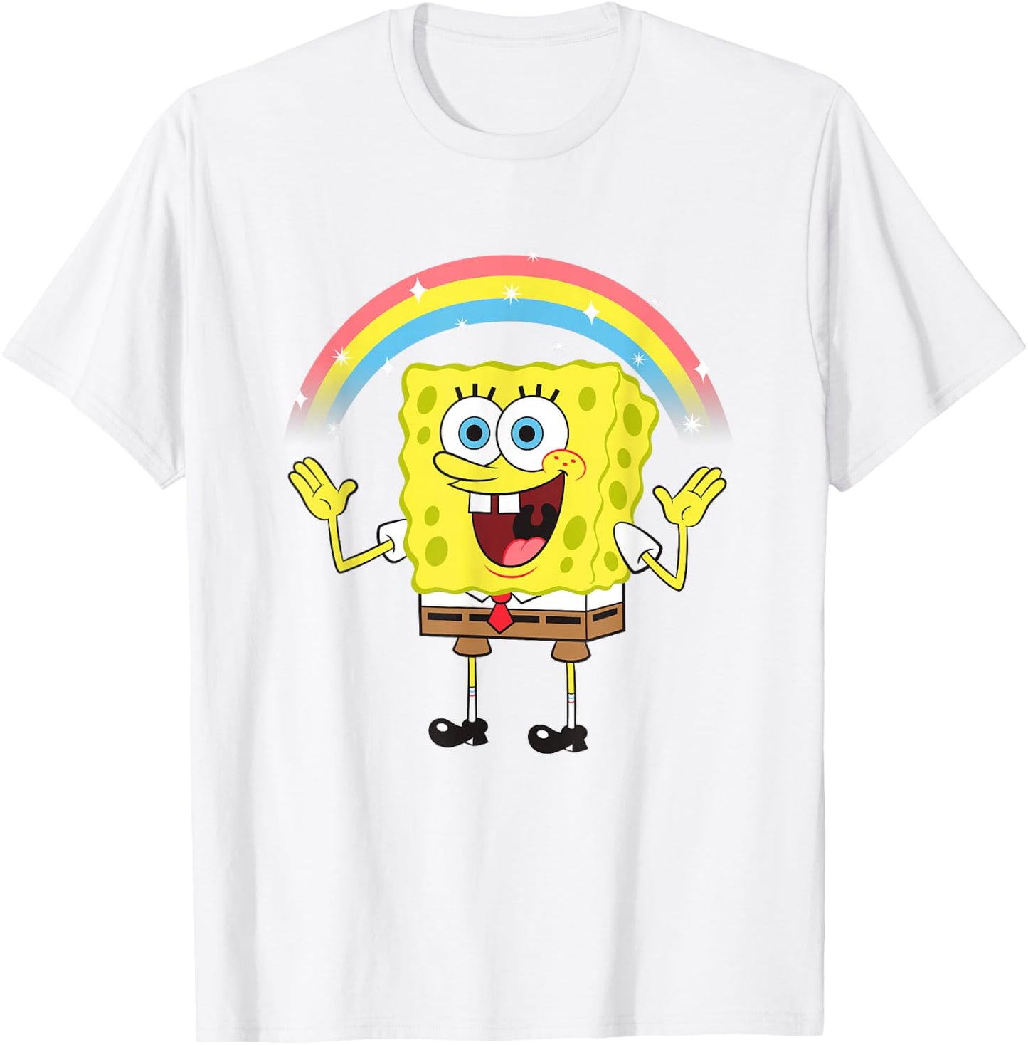 SpongeBob SquarePants Imagination Rainbow Happy Logo T-Shirt - T-Shirt | White