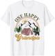 Cute One Happy Camper Birthday Decorations One Happy Grandpa T-Shirt - T-Shirt | White