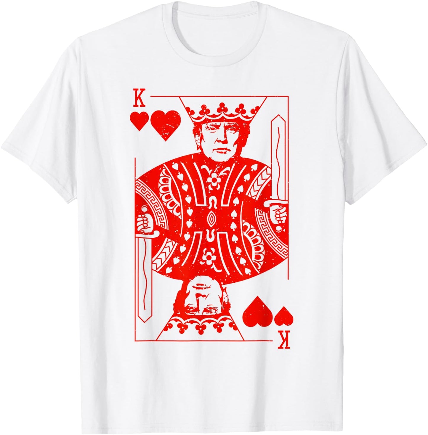 Trump King K of Hearts Playing Card Patriotic Trump 2024 Women Kids Men T-Shirt - T-Shirt | White