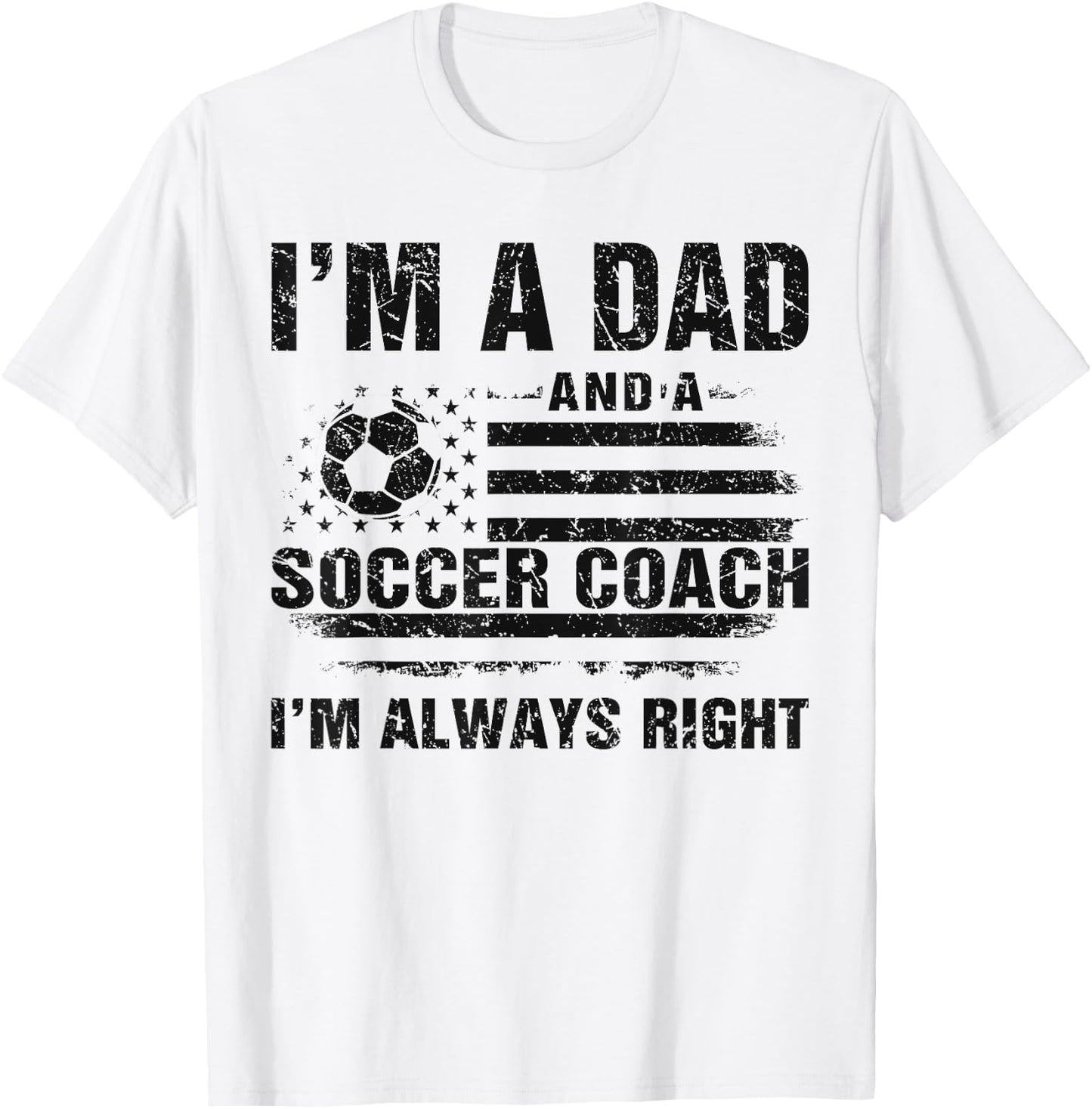 Dad Soccer Coach Funny Fathers Day Christmas Soccer Lover Da T-Shirt - T-Shirt | White