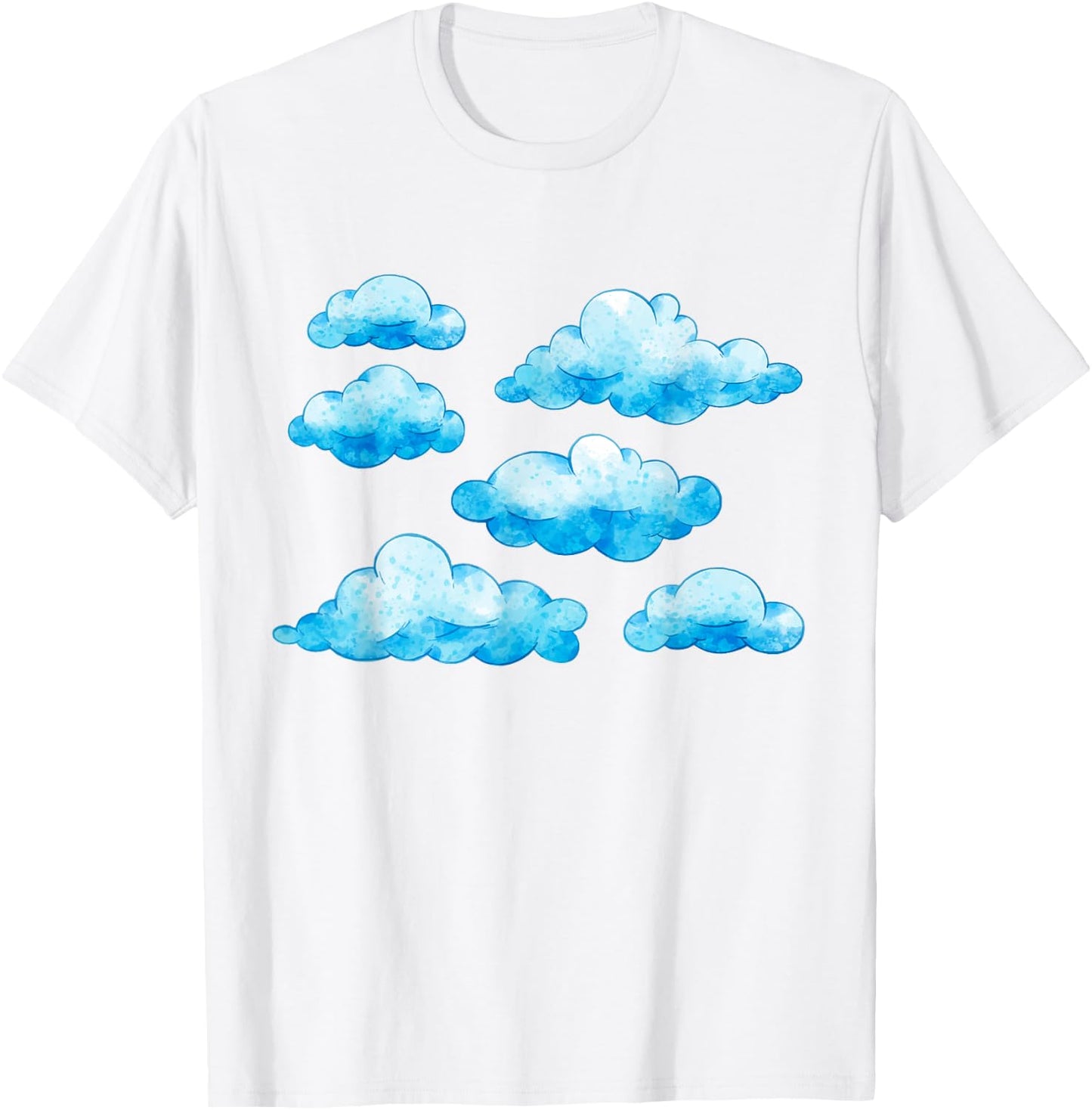 Blue White Clouds T-Shirt - T-Shirt | White