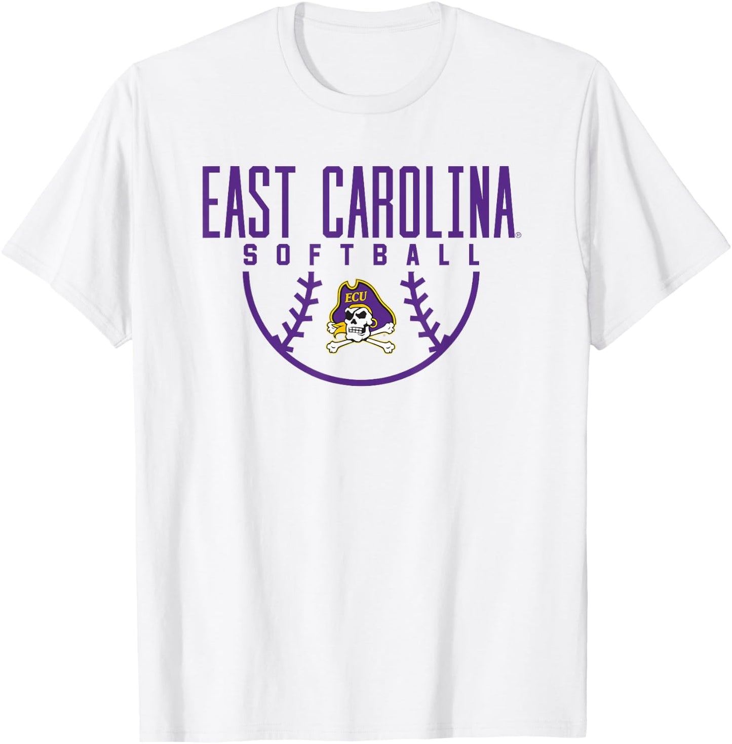 East Carolina University ECU Pirates Softball T-Shirt - T-Shirt | White