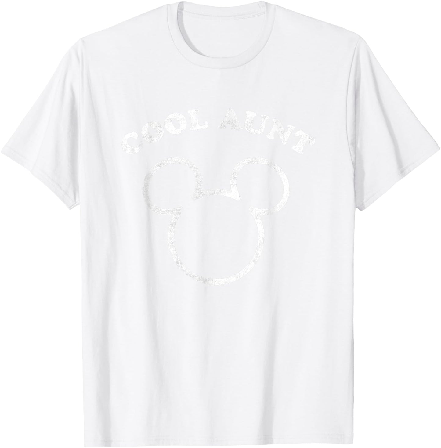 Disney Mickey And Friends Cool Aunt Distressed Chest Logo T-Shirt - T-Shirt | White